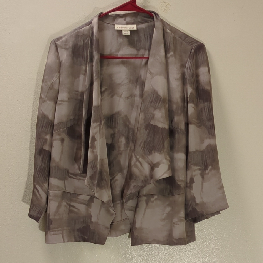 Coldwater Creek Gray Open Front Cardigan